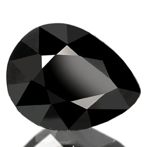 0.83 ct Black Tourmaline Stone, Natural Tourmaline in Pear Facet Shape for Sale
