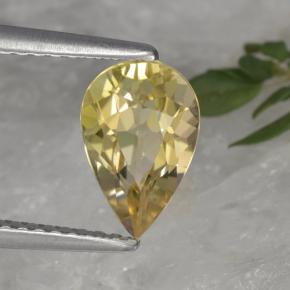 1.44 ct Yellow Tourmaline Stone, Natural Tourmaline in Pear Facet Shape for Sale