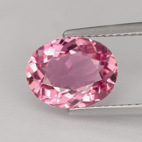2.40 ct Pink Tourmaline Gemstone, Tourmaline Gem in Oval Facet Shape for Sale.