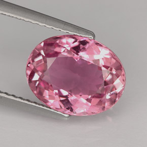 3.41 ct Pink Tourmaline Gemstone, Tourmaline Gem in Oval Facet Shape for Sale.