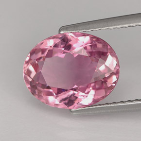3.41 ct Pink Tourmaline Stone, Natural Tourmaline in Oval Facet Shape for Sale