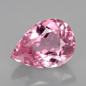 2.25 ct Pink Tourmaline Gemstone, Tourmaline Gem in Pear Facet Shape for Sale.