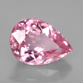 2.25 ct Pink Tourmaline Stone, Natural Tourmaline in Pear Facet Shape for Sale