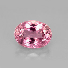 3.41 ct Pink Tourmaline Gemstone, Tourmaline Gem in Oval Facet Shape for Sale.