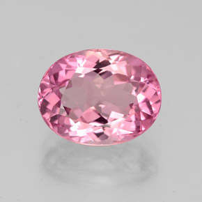 3.25 ct Pink Tourmaline Gemstone, Tourmaline Gem in Oval Facet Shape for Sale.