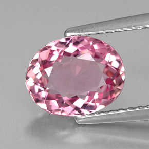 1.86 ct Pink Tourmaline Gemstone, Tourmaline Gem in Oval Facet Shape for Sale.