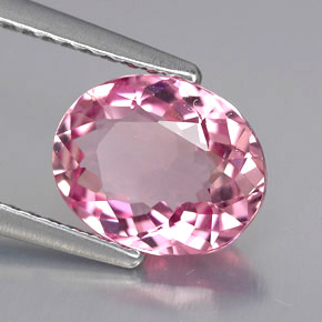 1.86 ct Pink Tourmaline Stone, Natural Tourmaline in Oval Facet Shape for Sale