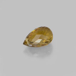 0.83 ct Yellow Tourmaline Stone, Natural Tourmaline in Briolette with Hole Shape for Sale