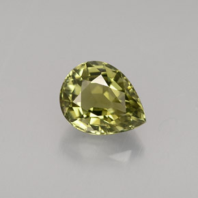 1.21 ct Green Tourmaline Gemstone, Tourmaline Gem in Pear Facet Shape for Sale.