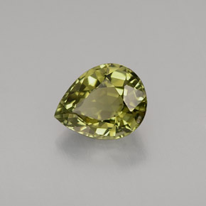1.21 ct Green Tourmaline Stone, Natural Tourmaline in Pear Facet Shape for Sale