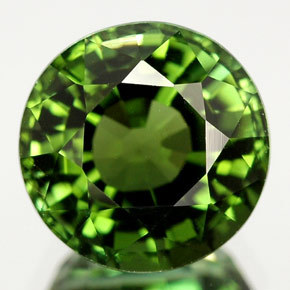 2.52 ct Green Tourmaline Gemstone, Tourmaline Gem in Round Facet Shape for Sale.