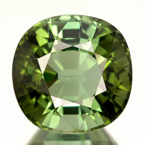 2.98 ct Green Tourmaline Gemstone, Tourmaline Gem in Cushion-Cut Shape for Sale.