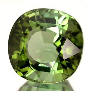 2.98 ct Green Tourmaline Stone, Natural Tourmaline in Cushion-Cut Shape for Sale