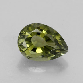 1.97 ct Green Tourmaline Gemstone, Tourmaline Gem in Pear Facet Shape for Sale.