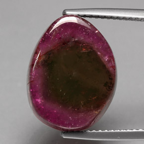 10.19 ct Multicolor Tourmaline Gemstone, Tourmaline Gem in Fancy Slice Shape for Sale.