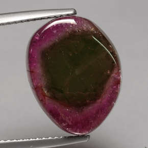 10.19 ct Multicolor Tourmaline Stone, Natural Tourmaline in Fancy Slice Shape for Sale