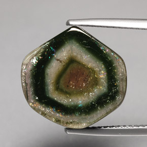 10.79 ct Multicolor Tourmaline Gemstone, Tourmaline Gem in Sliced Crystal Shape for Sale.