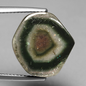 10.79 ct Multicolor Tourmaline Stone, Natural Tourmaline in Sliced Crystal Shape for Sale