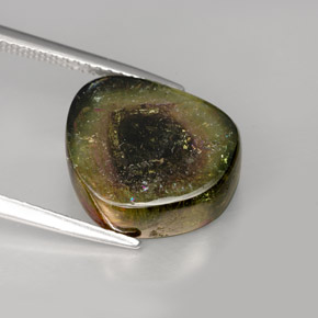 9.19 ct Multicolor Tourmaline Gemstone, Tourmaline Gem in Fancy Slice Shape for Sale.