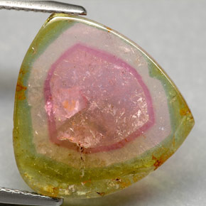7.50 ct Multicolor Tourmaline Stone, Natural Tourmaline in Sliced Crystal Shape for Sale