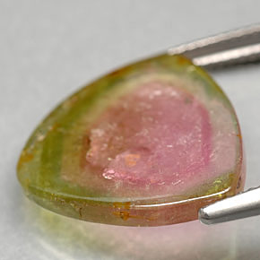 Tourmaline Gemstone in 17.9 x 17.3 mm Size for Sale, Tourmaline Stone in Watermelon Color