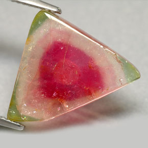 7.20 ct Multicolor Tourmaline Gemstone, Tourmaline Gem in Sliced Crystal Shape for Sale.