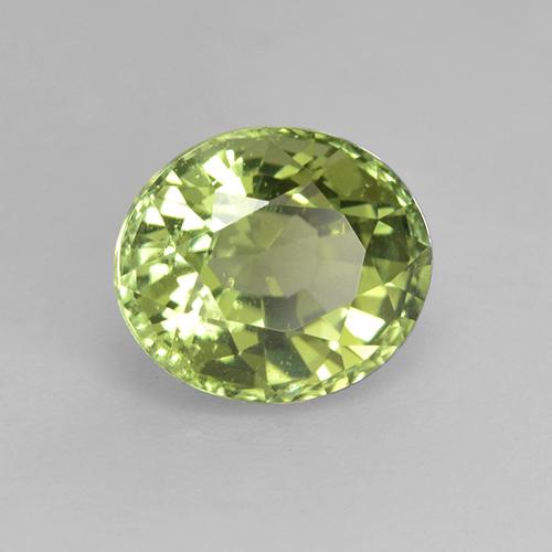 1.27 ct Green Tourmaline Stone, Natural Tourmaline in Oval Facet Shape for Sale