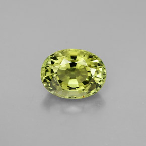 1.63 ct Green Tourmaline Gemstone, Tourmaline Gem in Oval Facet Shape for Sale.