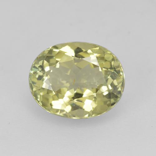 1.25 ct Yellow Tourmaline Gemstone, Tourmaline Gem in Oval Facet Shape for Sale.