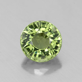 1.04 ct Green Tourmaline Gemstone, Tourmaline Gem in Round Facet Shape for Sale.
