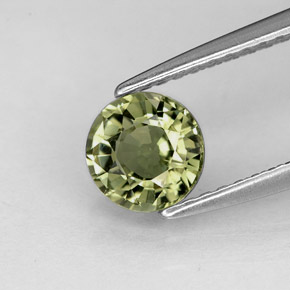 0.74 ct Green Tourmaline Gemstone, Tourmaline Gem in Round Facet Shape for Sale.