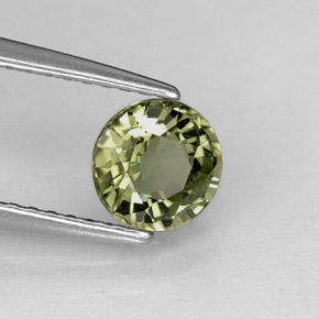 0.74 ct Green Tourmaline Stone, Natural Tourmaline in Round Facet Shape for Sale