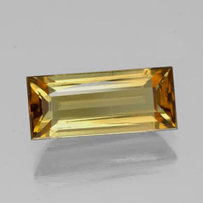 1.55 ct Gold Tourmaline Gemstone, Tourmaline Gem in Baguette / Scissor Cut Shape for Sale.