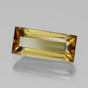 1.55 ct Gold Tourmaline Stone, Natural Tourmaline in Baguette / Scissor Cut Shape for Sale