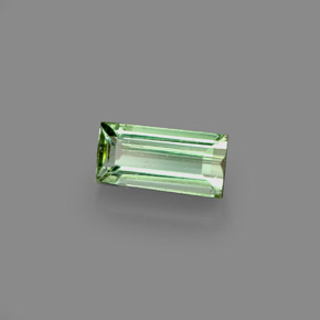 0.65 ct Green Tourmaline Stone, Natural Tourmaline in Baguette Facet Shape for Sale