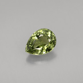 0.93 ct Green Tourmaline Gemstone, Tourmaline Gem in Pear Facet Shape for Sale.