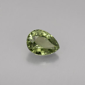 0.93 ct Green Tourmaline Stone, Natural Tourmaline in Pear Facet Shape for Sale