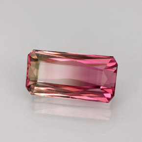 2.89 ct Bi-color Tourmaline Gemstone, Tourmaline Gem in Octagon / Scissor Cut Shape for Sale.