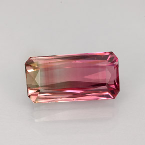 2.89 ct Bi-color Tourmaline Stone, Natural Tourmaline in Octagon / Scissor Cut Shape for Sale