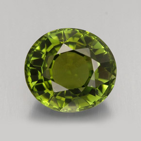 3.15 ct Green Tourmaline Gemstone, Tourmaline Gem in Oval Facet Shape for Sale.