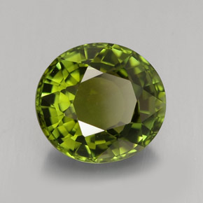 3.15 ct Green Tourmaline Stone, Natural Tourmaline in Oval Facet Shape for Sale