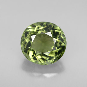 3.10 ct Green Tourmaline Gemstone, Tourmaline Gem in Oval Facet Shape for Sale.
