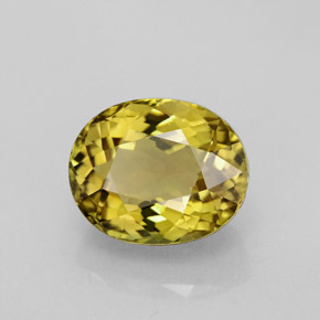 3.97 ct Yellow Tourmaline Stone, Natural Tourmaline in Oval Facet Shape for Sale