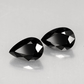 0.81 ct Black Tourmaline Stone, Natural Tourmaline in Pear Facet Shape for Sale