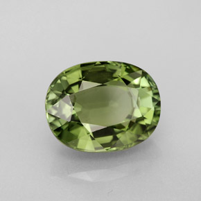 3.72 ct Green Tourmaline Stone, Natural Tourmaline in Oval Facet Shape for Sale