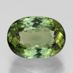 3.74 ct Green Tourmaline Gemstone, Tourmaline Gem in Oval Facet Shape for Sale.