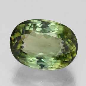 3.74 ct Green Tourmaline Stone, Natural Tourmaline in Oval Facet Shape for Sale