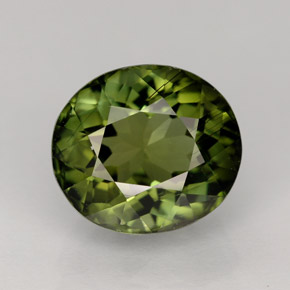 4.07 ct Green Tourmaline Gemstone, Tourmaline Gem in Oval Facet Shape for Sale.
