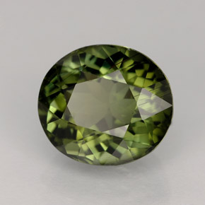 4.07 ct Green Tourmaline Stone, Natural Tourmaline in Oval Facet Shape for Sale