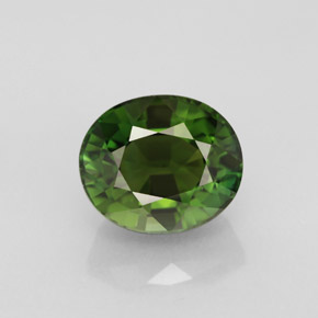 3.17 ct Green Tourmaline Gemstone, Tourmaline Gem in Oval Facet Shape for Sale.